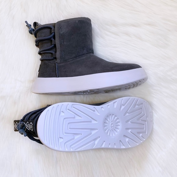 UGG Women’s Classic Boom Ankle Boot In Charcoal - Picture 8 of 9